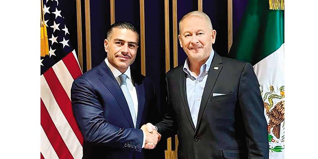 Omar garcía Harfuch y el embajador de EU en México, el pasado 8 de agosto.