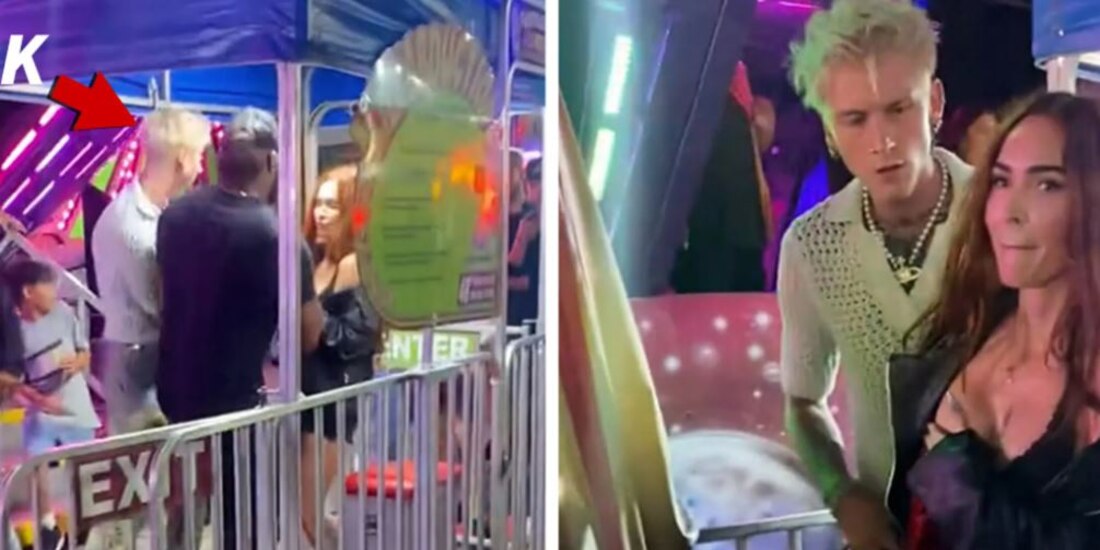 Golpean a Megan Fox en plena cita con Machine Gun Kelly en una feria (VIDEO)