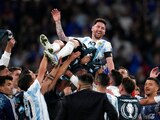Lionel Messi en los festejos tras la victoria de Argentina sobre Italia en la Finalissima, el pasado 1 de junio.