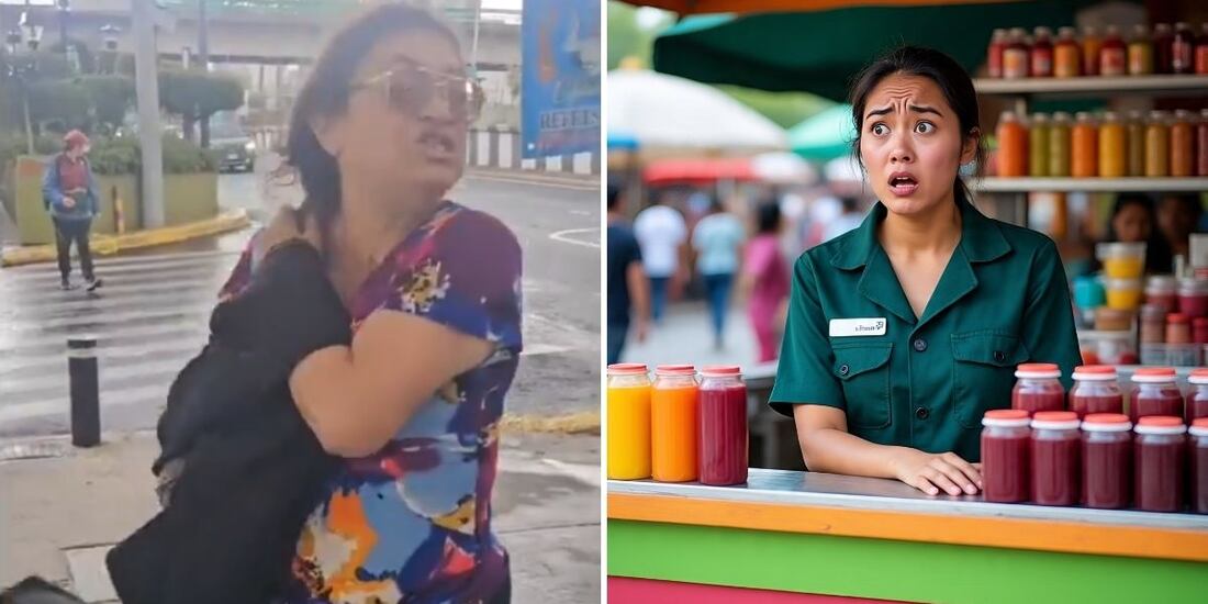 Lady Chupitos agrede a vendedora de jugos por no vender bebidas alcohólicas.
