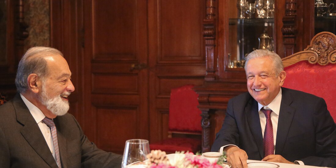 Carlos Slim y AMLO.