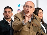 El coordinador del PRI en la Cámara de Diputados, Rubén Moreira, ayer, en conferencia de prensa.