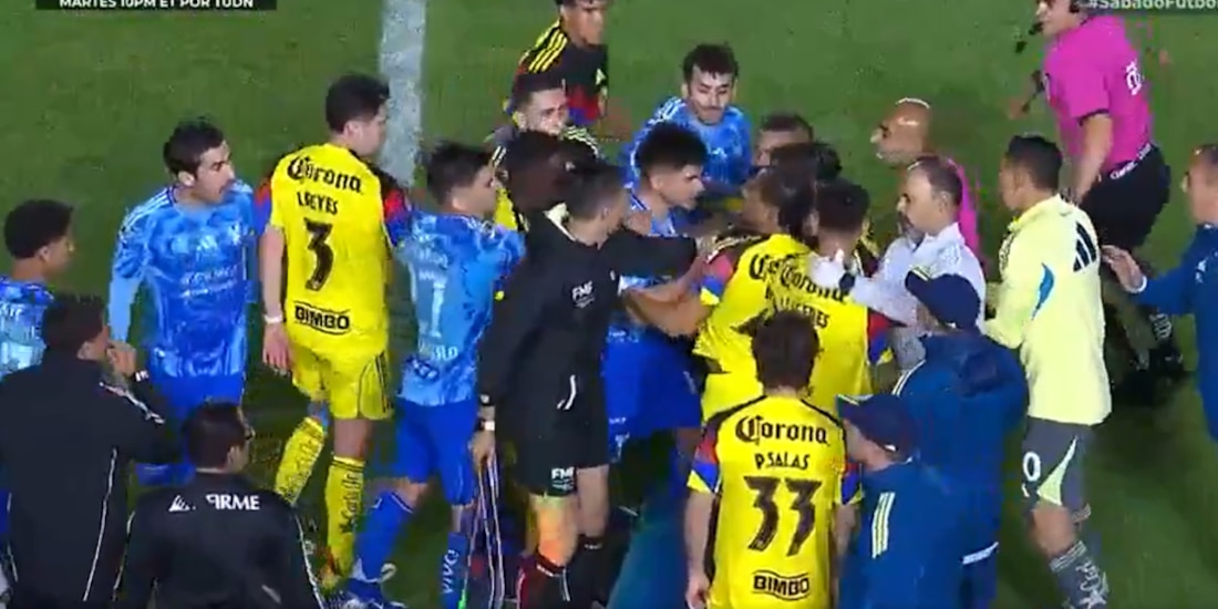 América y Tigres se hicieron de empujones al final del partido