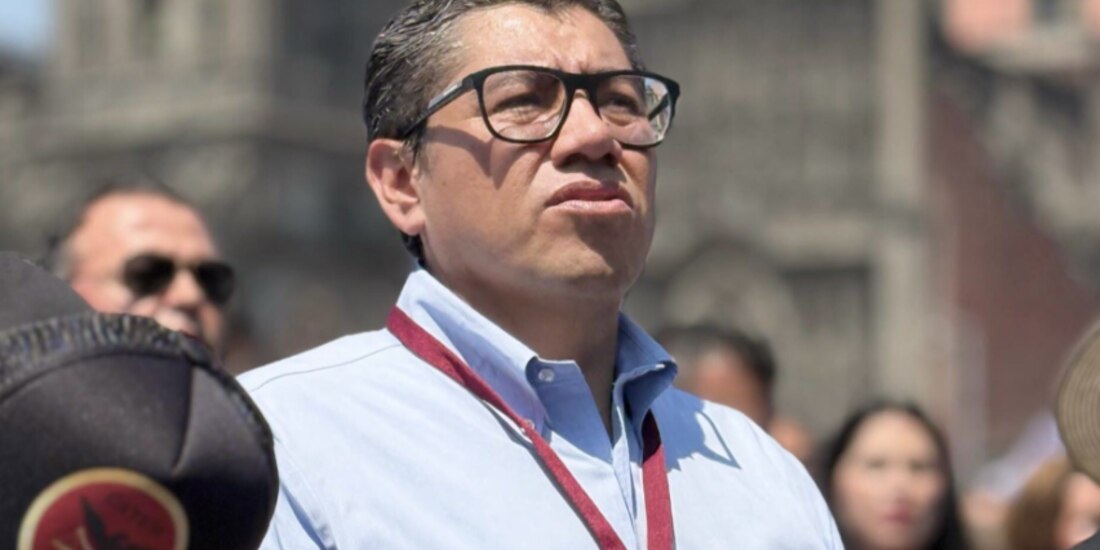 El legislador morenista Saúl Monreal, en evento de la Presidenta Sheinbaum en el Zócalo, el pasado 9 de marzo.