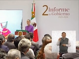 Claudia Sheinbaum este martes en Palacio Nacional.