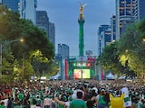 Festejos en el Ángel de la Independencia.