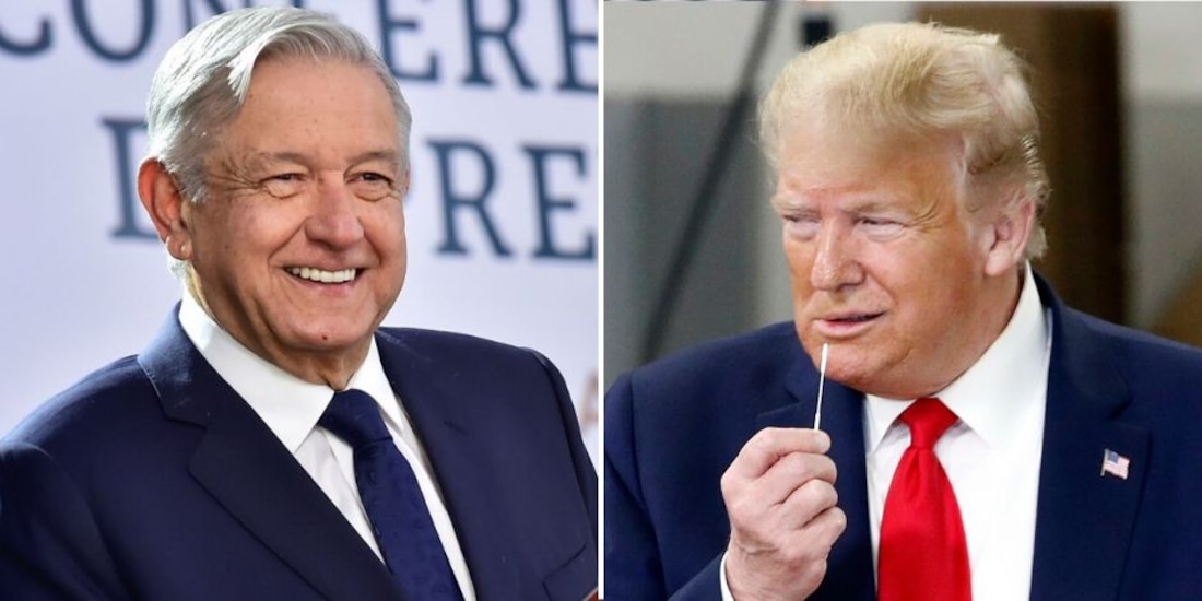 (Izq. a der.) El presidente de México, Andrés Manuel López Obrador y el presidente de Estados Unidos, Donald Trump.