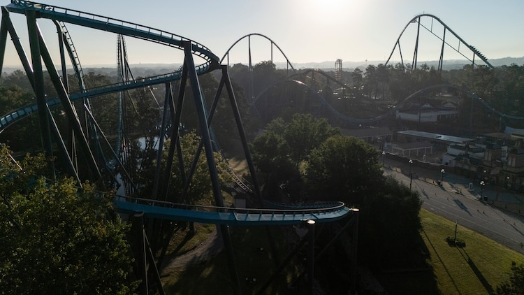 Montaña rusa en Six Flags en Georgia.
