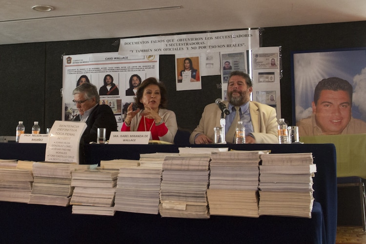 Isabel Miranda de Wallace, en conferencia sobre el caso de su hijo, en 2014.