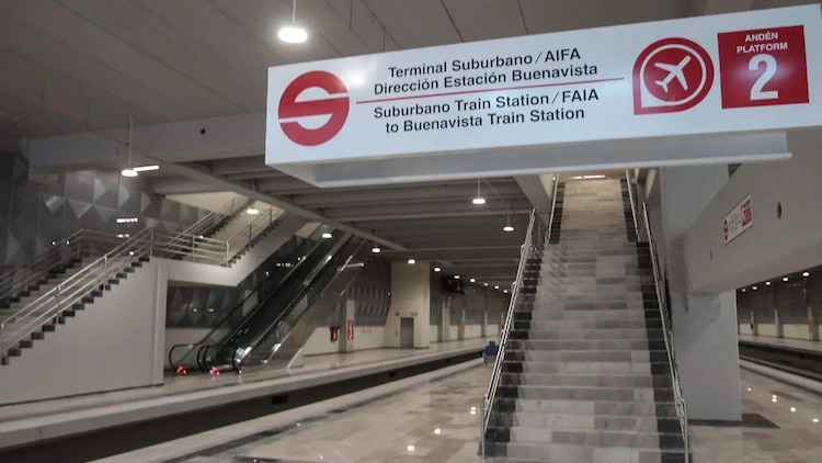 Aspecto de una estación de la ruta del Tren Suburbano que irá al AIFA.