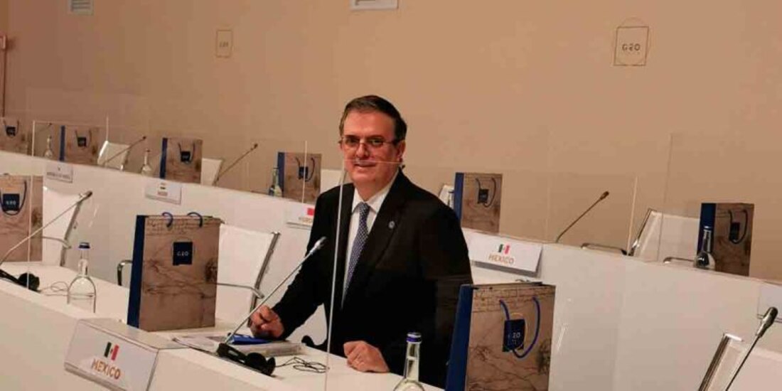 El canciller Marcelo Ebrard participa en reunión del G20.