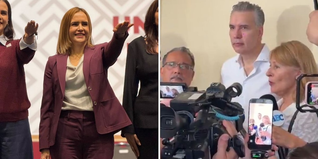 Clouthier, Waldo , Mijes y Judith Díaz (der.) rechazaron nombramiento de Clara Luz Flores (izq.) como coordinadora de la Defensa de la Transformación en NL.