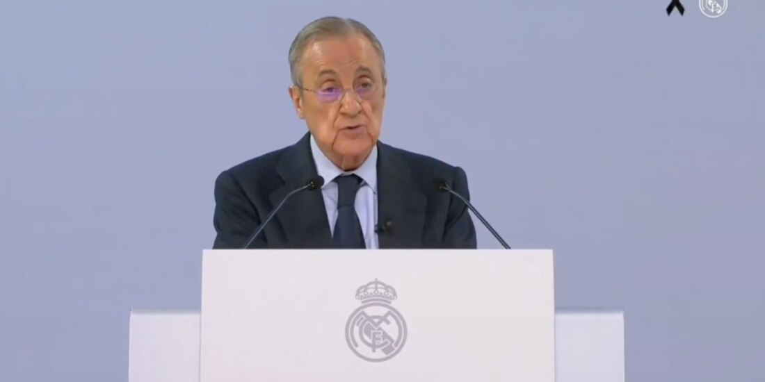 Florentino Pérez, presidente del Real Madrid, en una asamblea del club