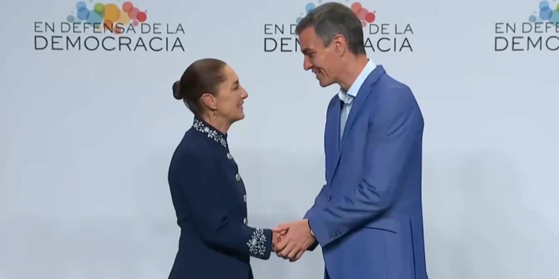 El presidente del Gobierno de España, Pedro Sánchez, recibe a la presidenta Claudia Sheinbaum