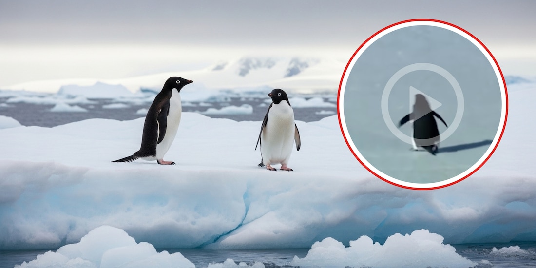 Video viral del pingüino caminando hacia las montañas
