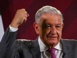 Presidente López Obrador durante la conferencia matutina desde Palacio Nacional este viernes.