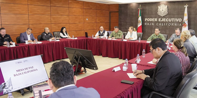 La gobernadora Marina del Pilar encabezó la mesa de seguridad de BC, el pasado 13 de julio.