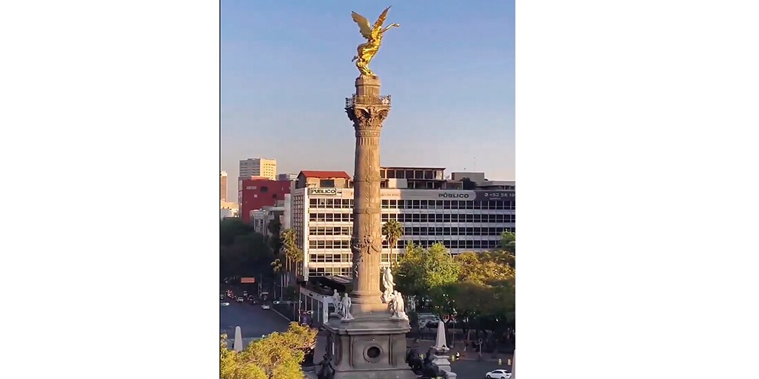 Movimiento del Ángel de la Independencia, publicado ayer en redes.