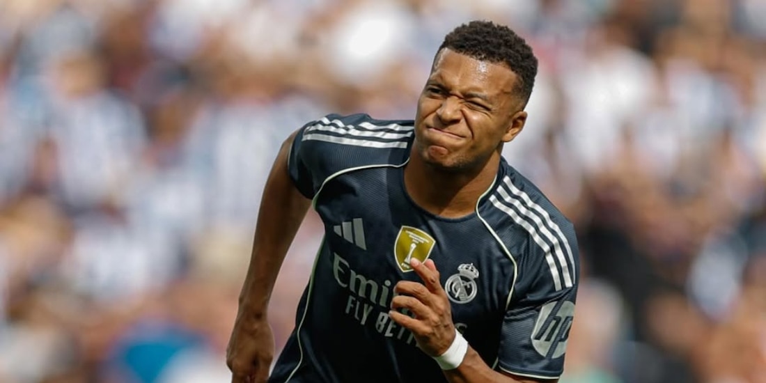 Kylian Mbappé en un partido del Real Madrid