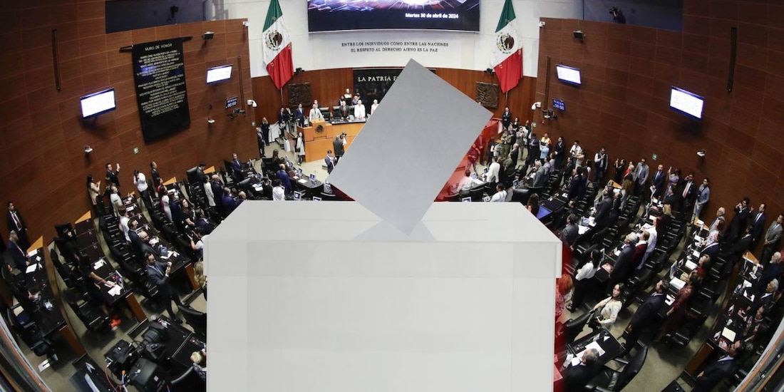 Senadores de Morena impulsan el dictamen del Plan B electoral en comisiones este lunes.