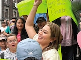 BERENICE HERNÁNDEZ al salir del Congreso capitalino, el miércoles pasado