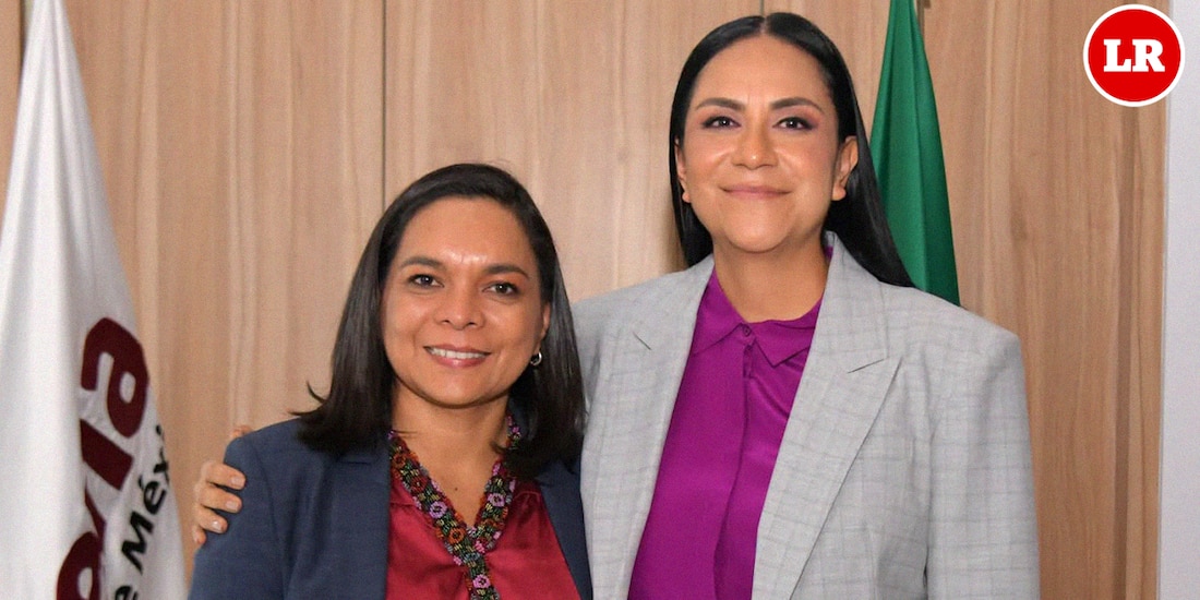 Beatriz Mojica Morga junto a la dirigente nacional de Morena, Ariadna Montiel Reyes.