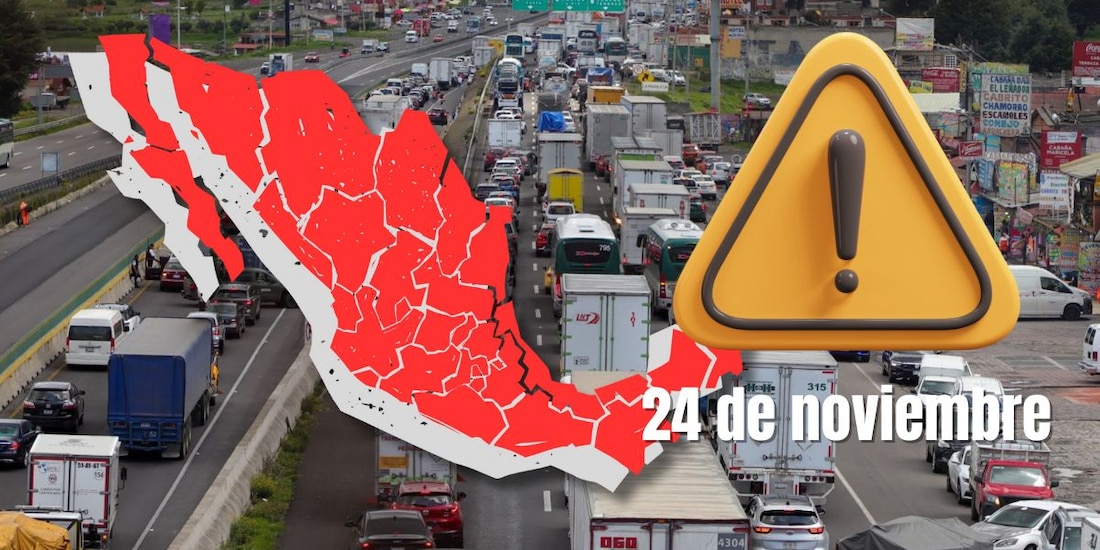 Estas son las carreteras y estados de México afectados por el mega bloqueo del 24 de noviembre.