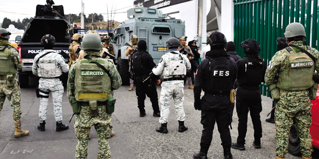 ELEMENTOS del Mando Unificado Zona
Oriente en el Cereso Santiaguito, ayer