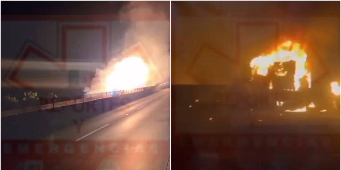 Explota pipa de gas LP en la carretera México-Querétaro.