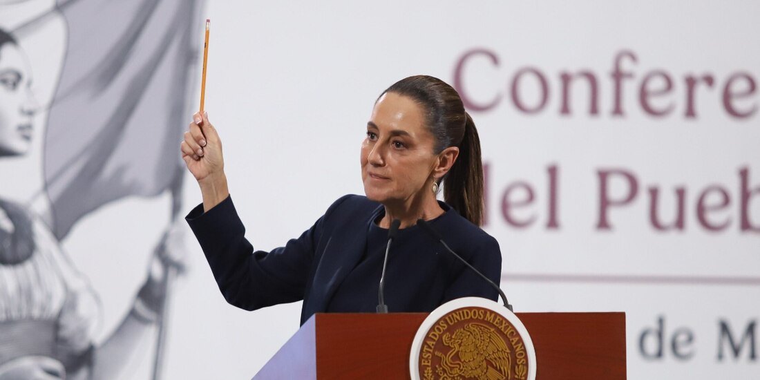 La mandataria Claudia Sheinbaum, ayer, en conferencia de prensa.