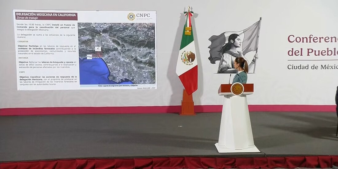 En la Mañanera del Pueblo se informó de los trabajos de apoyo que hace la delegación mexicana en Los Ángeles.