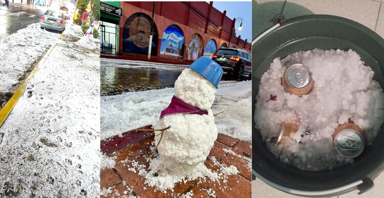 Se registra caída de granizo en Teotihuacán