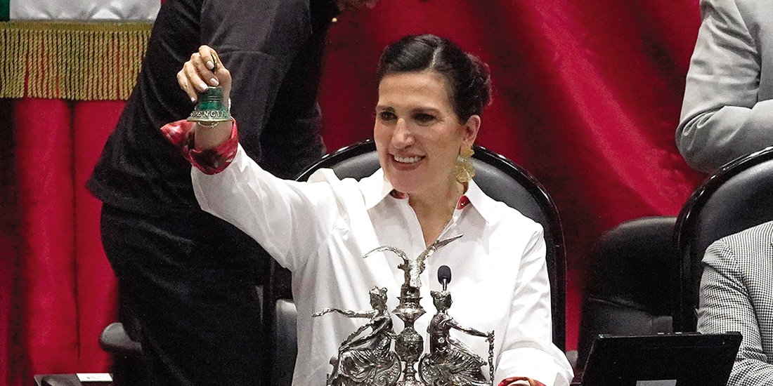 Kenia López Rabadán, ayer, al presidir la segunda sesión ordinaria en la Cámara de Diputados.