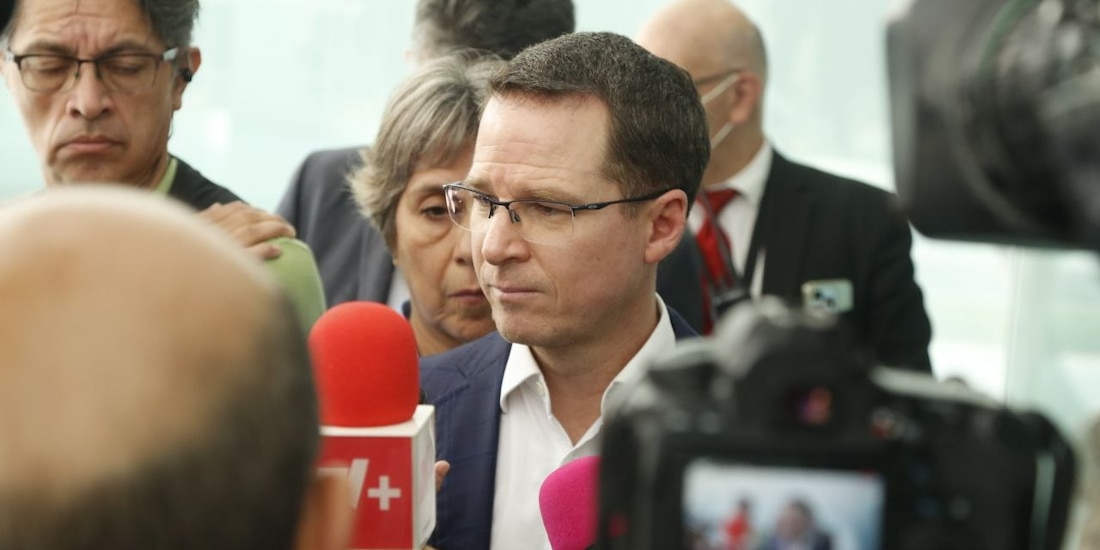 Ricardo Anaya Cortés, coordinador de los senadores del PAN, en entrevista con medios el 5 de agosto de 2026.