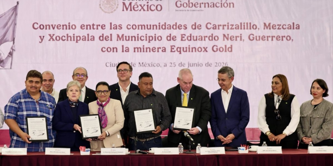Firman acuerdos para la operación de una mina en Eduardo Neri, Guerrero.