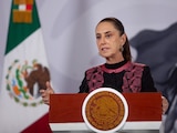 Claudia Sheinbaum Pardo, presidenta de México durante conferencia de prensa en Palacio Nacional