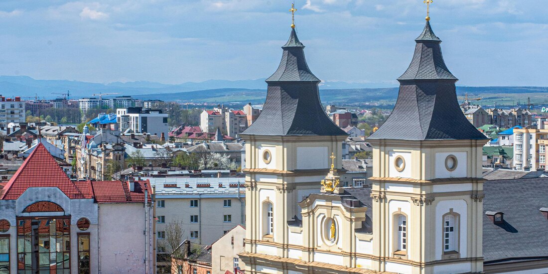 Toma aérea de Ivano-Frankivsk, Ucrania