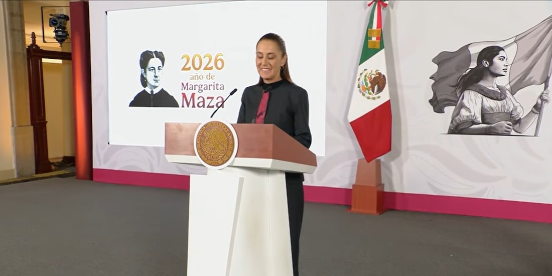 Claudia Sheinbaum este martes en Palacio Nacional.