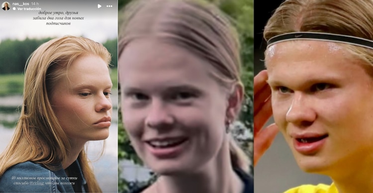 Comparación de Anastasia Kostromitina con Erling Haaland