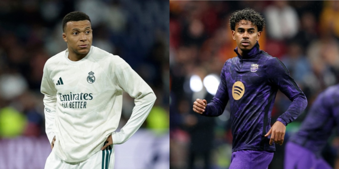 Kylian Mbappé y Lamine Yamal se enfrentan el domingo en el Clásico.