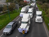 Transportistas durante paro nacional en el Estado de México, el 26 de octubre de 2026.