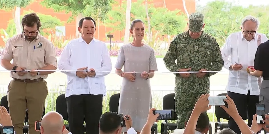 La presidenta Claudia Sheinbaum encabeza la inauguración del Hospital General Dr. Agustín O'Horán en Mérida, Yucatán.