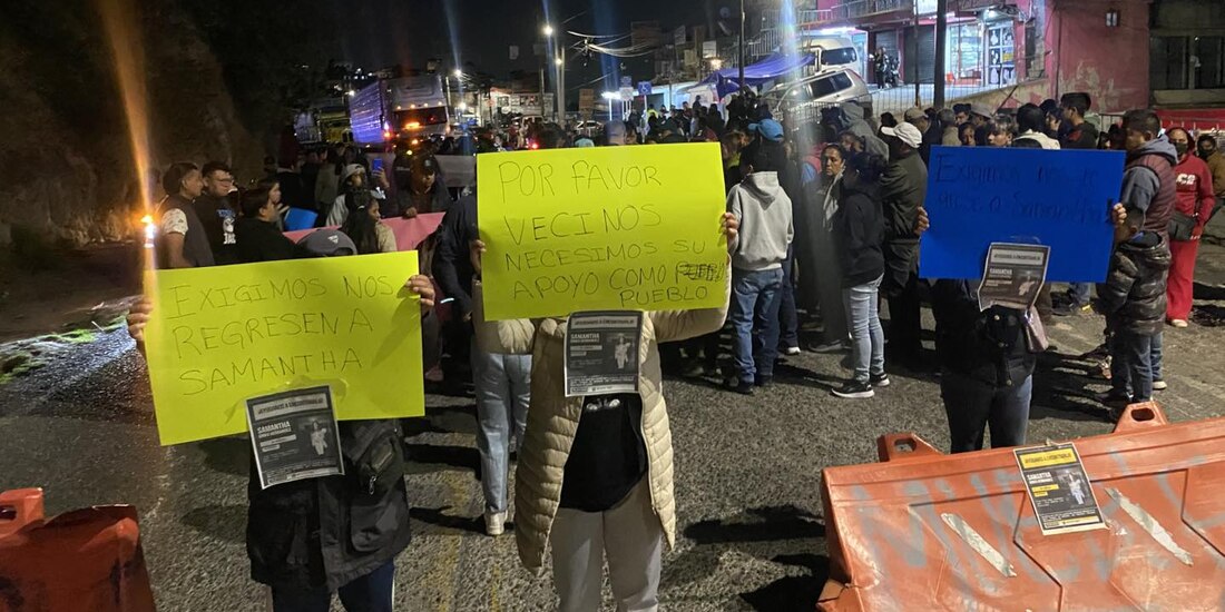 Vecinos de San Francisco Chimalpa bloquearon vialidad para exigir la localización de una menor de edad.