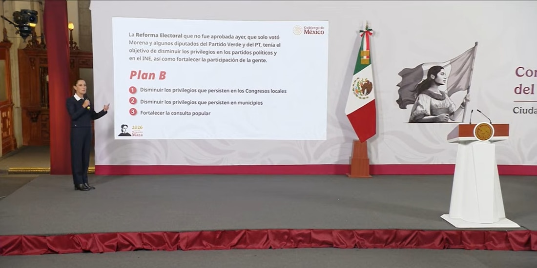 Claudia Sheinbaum en Palacio Nacional.