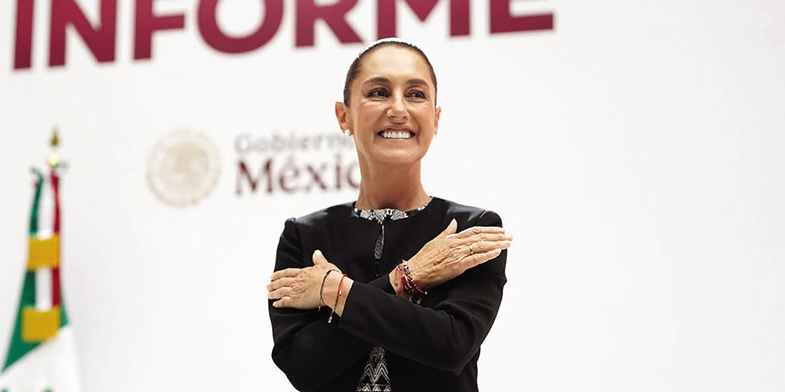 La presidenta Claudia Sheinbaum, ayer, en su primer Informe de Gobierno.