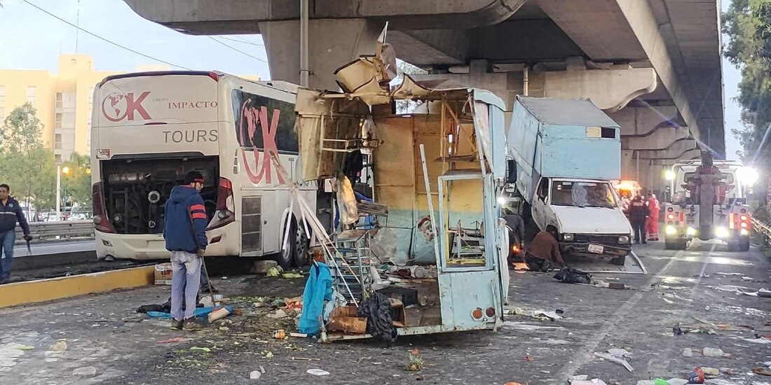 Fuerte accidente en la autopista México - Puebla.