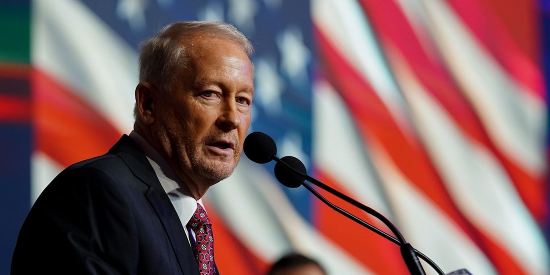 El embajador de Estados Unidos en México, Ronald Johnson, durante la Quinta Convención Binacional de la American Society, el 23 de septiembre de 2026.