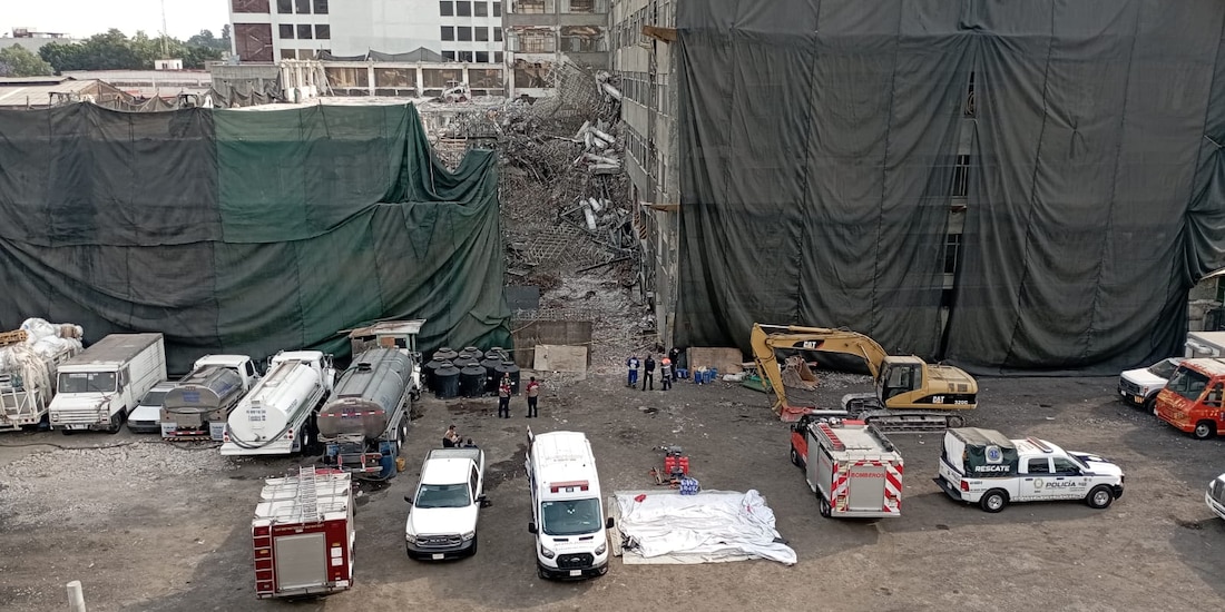 Colapsa edificio ubicado sobre la calzada San Antonio Abad, alcaldía Cuauhtémoc de CDMX, el 9 de marzo de 2026.