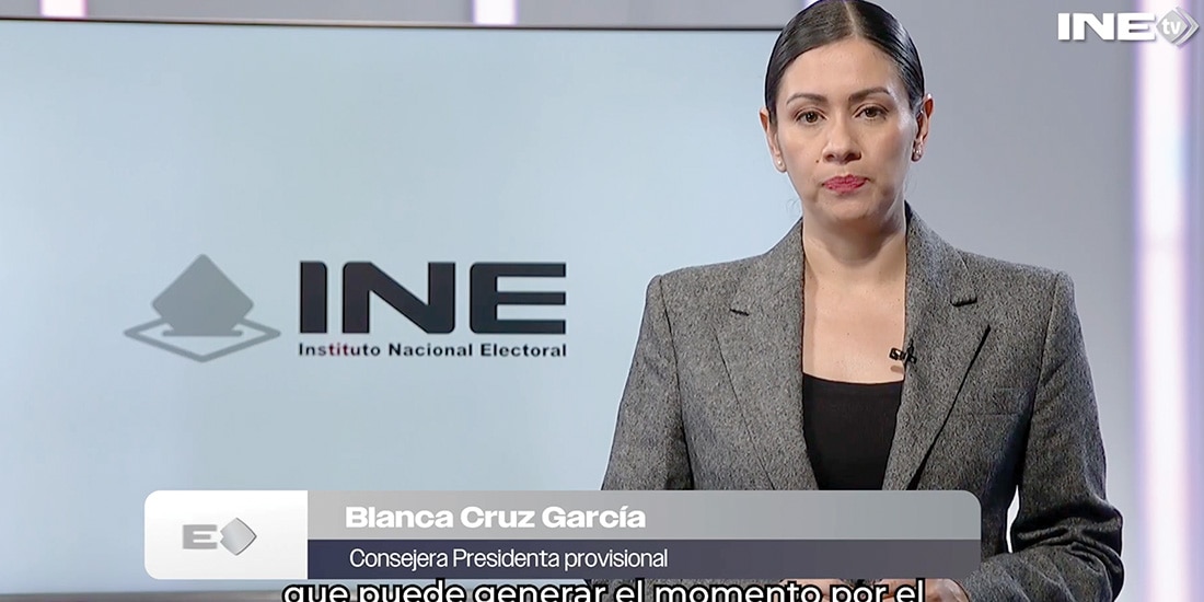 La presidenta provisional del instituto, Blanca Cruz, ayer, en videomensaje.