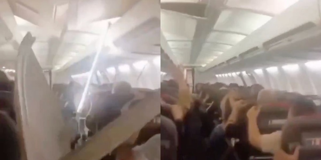 Techo de avión se desprende en Iran